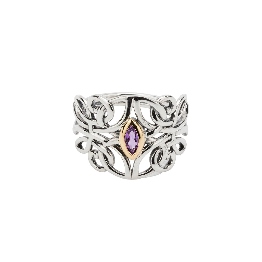 SS & 10KY Keith Jack Amethyst Guardian Angel Ring
Sterling Silver & 10K Yellow Gold Keith Jack Amethyst Guardian Angel Ring
Accented with Amethyst
Finger Size 9