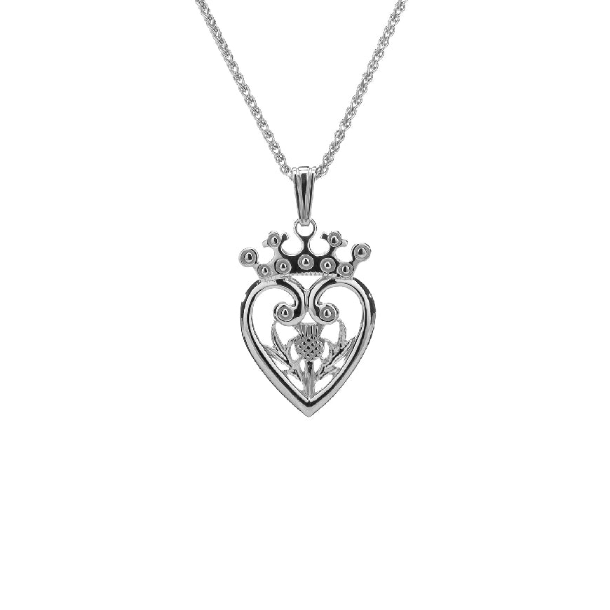 SS Scottish Luckinbooth Claddagh Necklace
Sterling Silver Keith Jack Scottish Luckinbooth Claddagh Necklace
Chain Length 18'