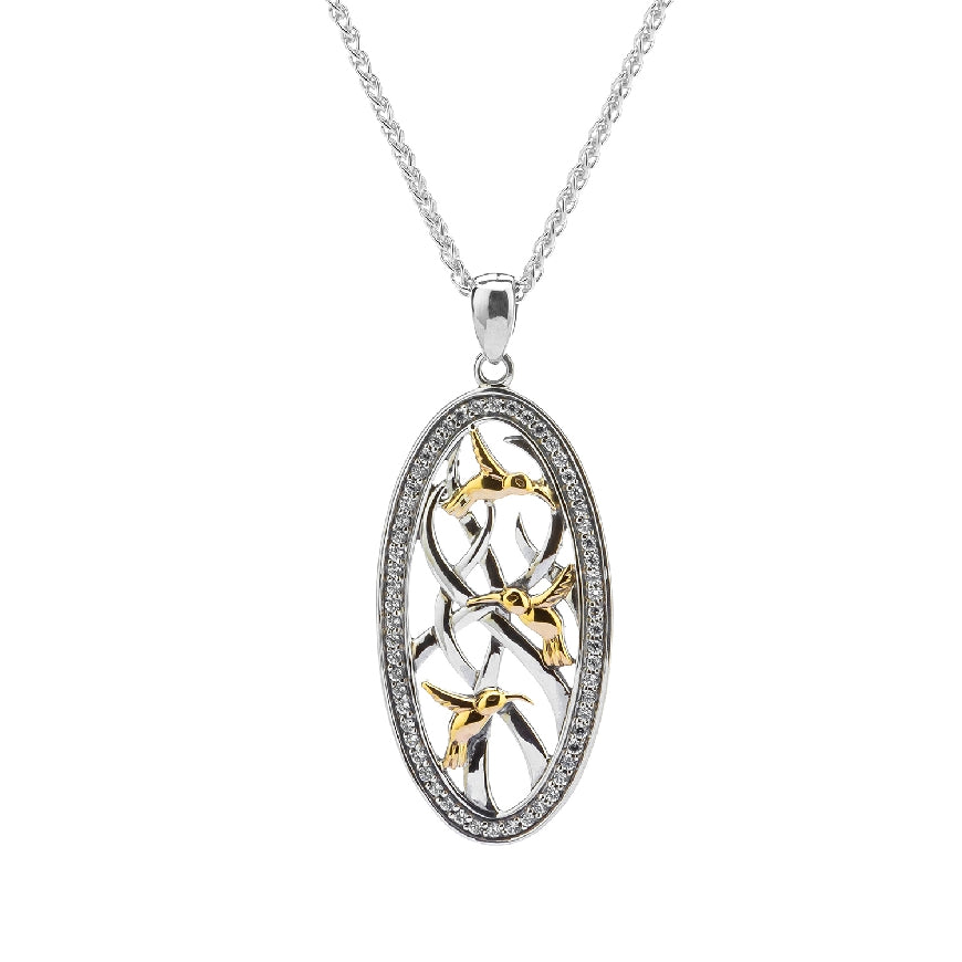 SS & 10KY Cubic Zirconia Hummingbird Necklace
Sterling Silver & 10K Yellow Gold Keith Jack Cubic Zirconia Hummingbird Necklace
Accented with Cubic Zirconia
Chain Length 18'
