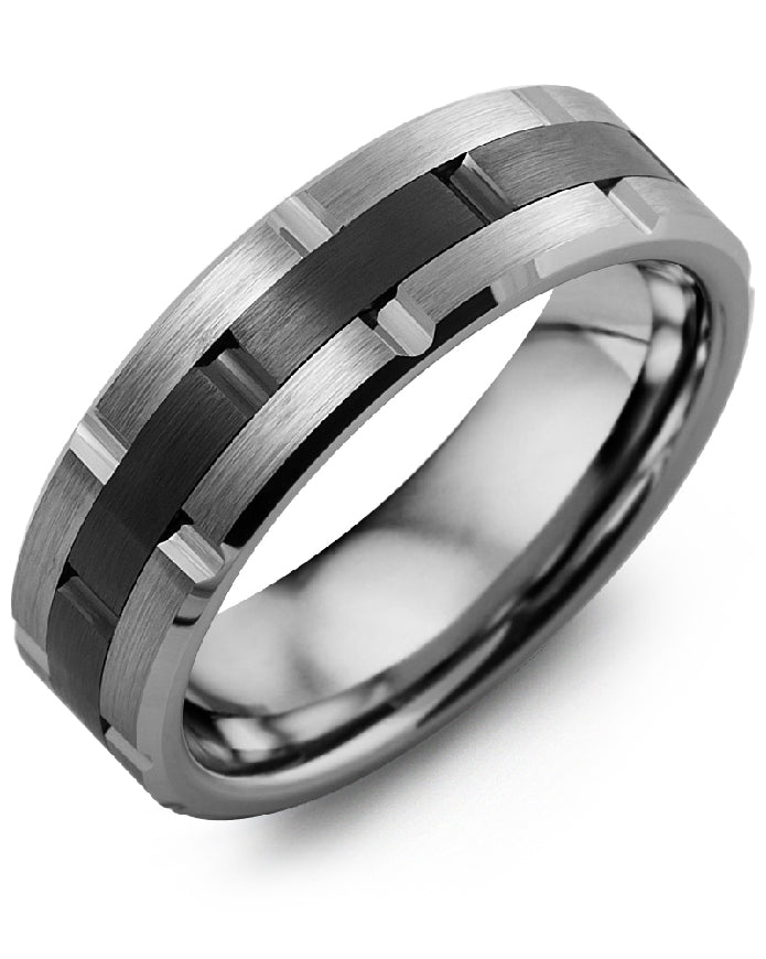 Madani Tungsten & Black Ceramic Link 7mm Band
Madani Tungsten & Ceramic Alternative Band
Brushed Finish
Width 7mm
Finger Size 10
