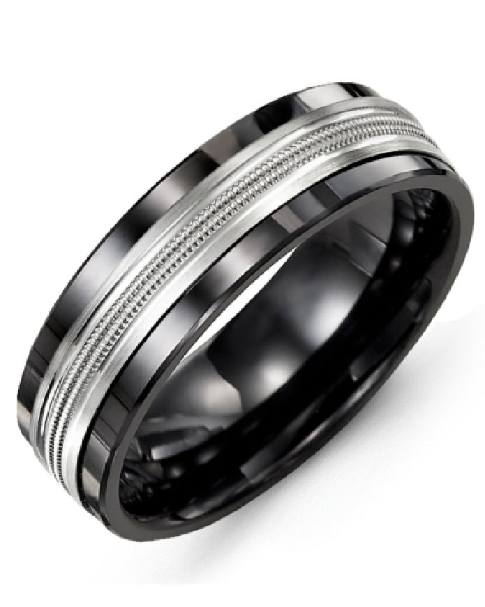 Madani 10KW & Tungsten Black 7mm Band
Madani 10K White Gold & Tungsten Alternative Band
Brushed with Polished Edge Finish
Width 7mm
Finger Size 10