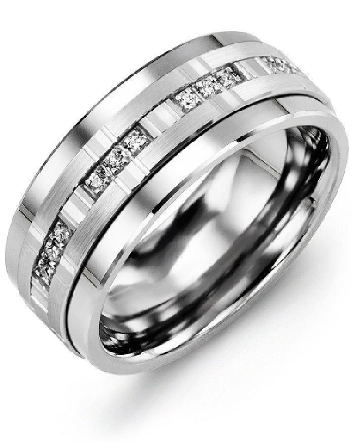 Madani 10KW & Cobalt Diamond 9mm Band
Madani 10K White Gold Diamond & Cobalt Alternative Band
0.12 Total Natural Diamond Weight
Width 9mm
Finger Size 10