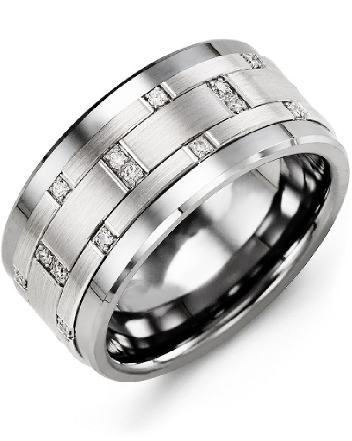Madani 10KW Diamond & Cobalt 11mm Band
Madani 10K White Gold & Cobalt Natural Diamond Alternative Band
0.14 Total Diamond Weight
Width 11mm
Finger Size 10.5