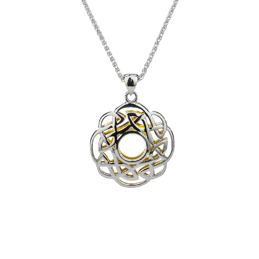 SS&22KY Celtic Gilding Window to the Soul Necklace
Sterling Silver & 22K Yellow Gold Keith Jack Gilding Window to the Soul Necklace
Chain Length 18'