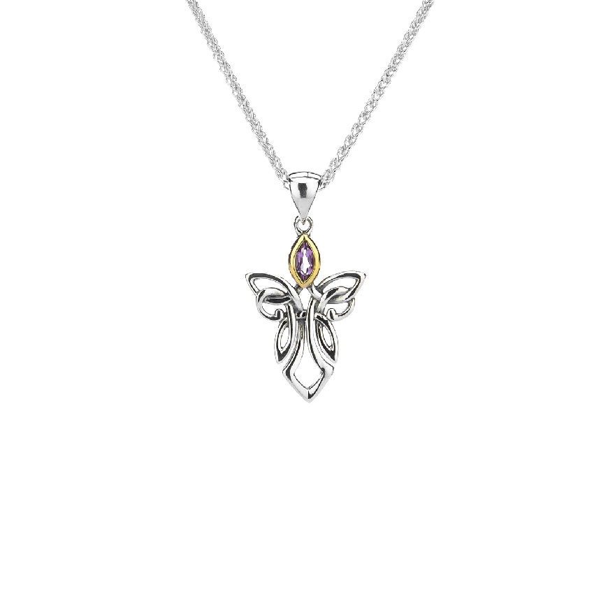 SS & 10KY Amethyst Guardian Angel Necklace
Sterling Silver & 10K Yellow Gold Keith Jack Amethyst Guardian Angel Necklace
Accented with Amethyst
Chain Length 18'