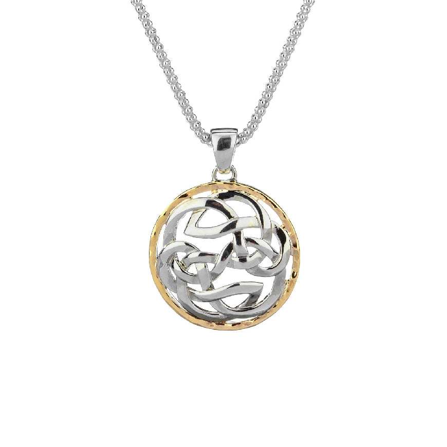 SS & 10KY Celtic Path of Life Hammered Necklace
Sterling Silver & 10K Yellow Gold Keith Jack Path of Life Hammered Necklace
Chain Length 18'