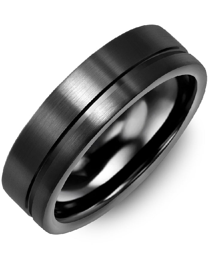 Madani Ceramic Offset Line 7mm Band
Madani Ceramic Alternative Band
Brushed with Polished Line Finish
Width 7mm
Finger Size 10