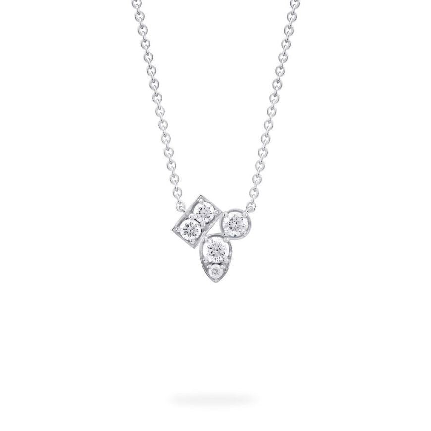 18KW Birks 'Splash' Diamond Cluster Necklace
18K White Gold Birks 'Iconic' 'Splash' Collection Natural Diamond Cluster Necklace
0.38 Total Natural Diamond Weight
Chain Length 18' (Adjustable)