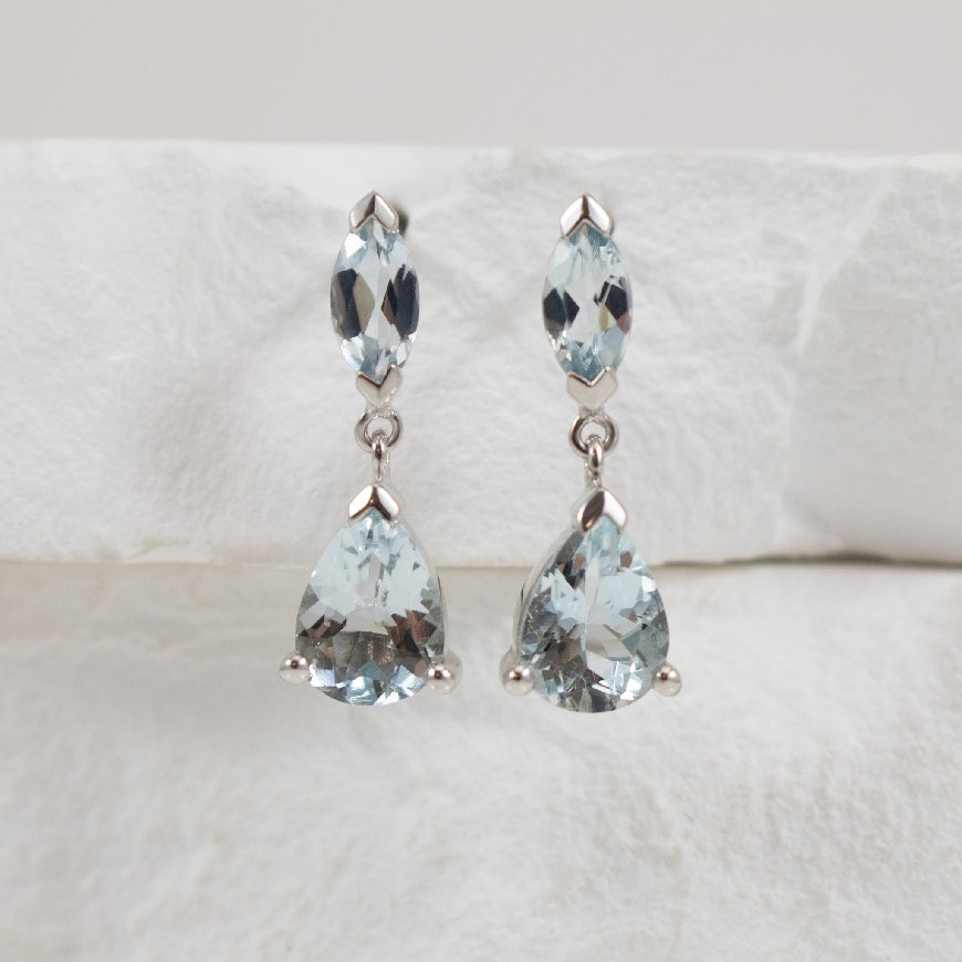 10KW Multi Shape Classic Aquamarine Drop Earrings
10K White Gold Aquamarine Earrings
Earring Closure Post with Butterfly Back