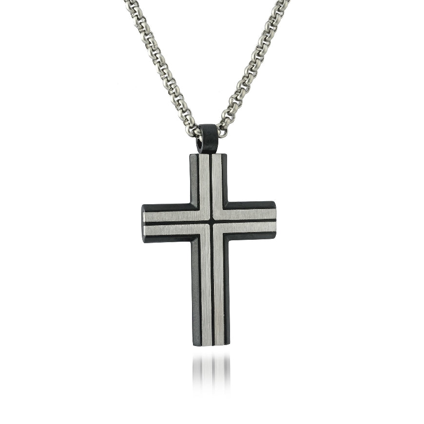 Italgem Stainless S. Black Rolo Chain & Cross
Italgem Stainless Steel Black Finished Rolo Chain with Matte Cross
Chain Length 22'