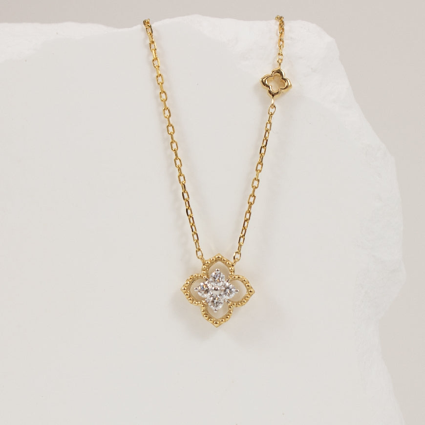 14KY Diamond Milgrain Accented Necklace
14K Yellow Gold Natural Diamond Necklace
0.16 Total Natural Diamond Weight
Chain Length 18' (Adjustable to 16')