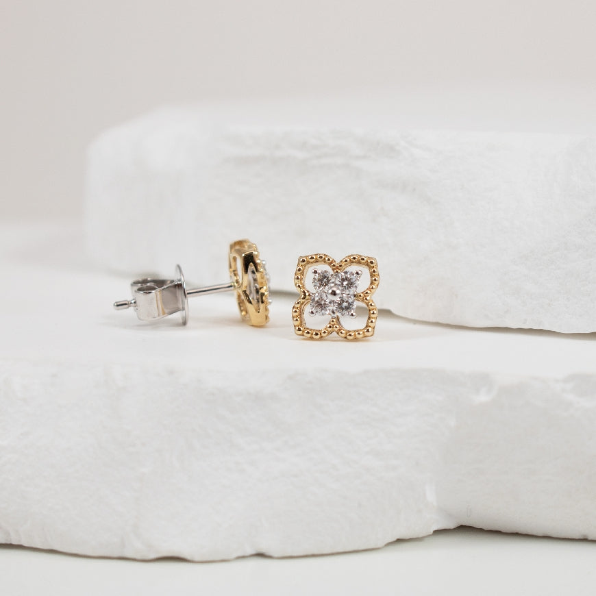 14K Yellow & White Gold Natural Diamond Earrings
0.26 Total Natural Diamond Weight
Earring Closure Post with Butterfly Back
