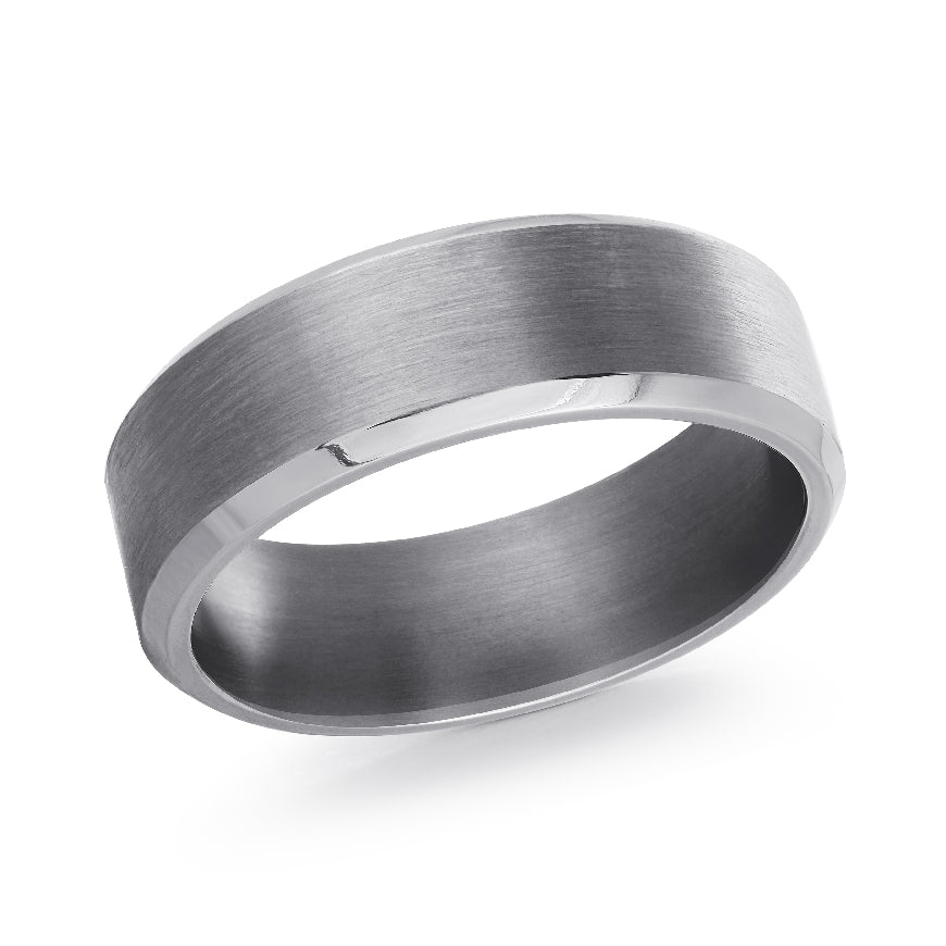 Malo Brushed Tantalum Alternative 7mm Band
Malo Tantalum Alternative Band
Brushed Center with Polished Edge Finish
Width 7mm
Finger Size 10