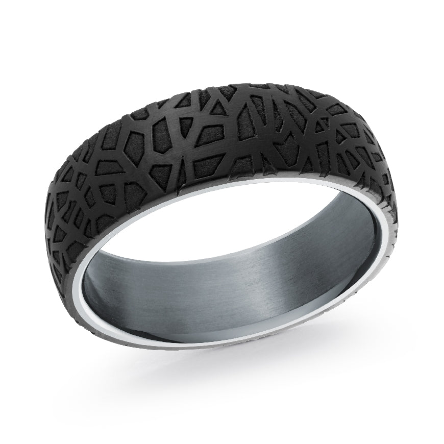 Malo Tantalum&Carbon Fiber Alternative 7mm Band
Malo Tantalum & Carbon Fiber Alternative Band
Engraved Pattern Finish
Width 7mm
Finger Size 10