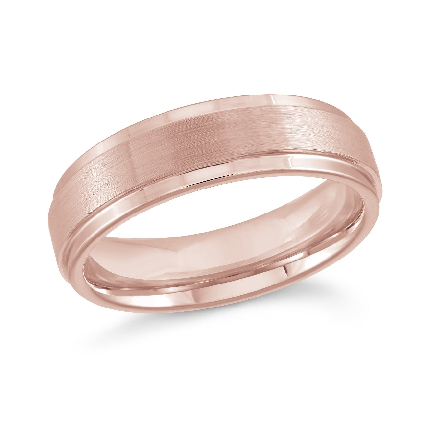Malo Tungsten & Rose Plated Alternative 6mm Band
Malo Rose Gold IP Plated Tungsten Alternative Band
Scratched Center with Polished Edge Finish
Width 6mm
Finger Size 10