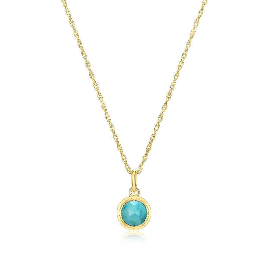 REIGN COLLECTION STERLING SILVER & GOLD PLATE
TURQUOISE MAGNESITE NECKLACE
16+2' LENGTH