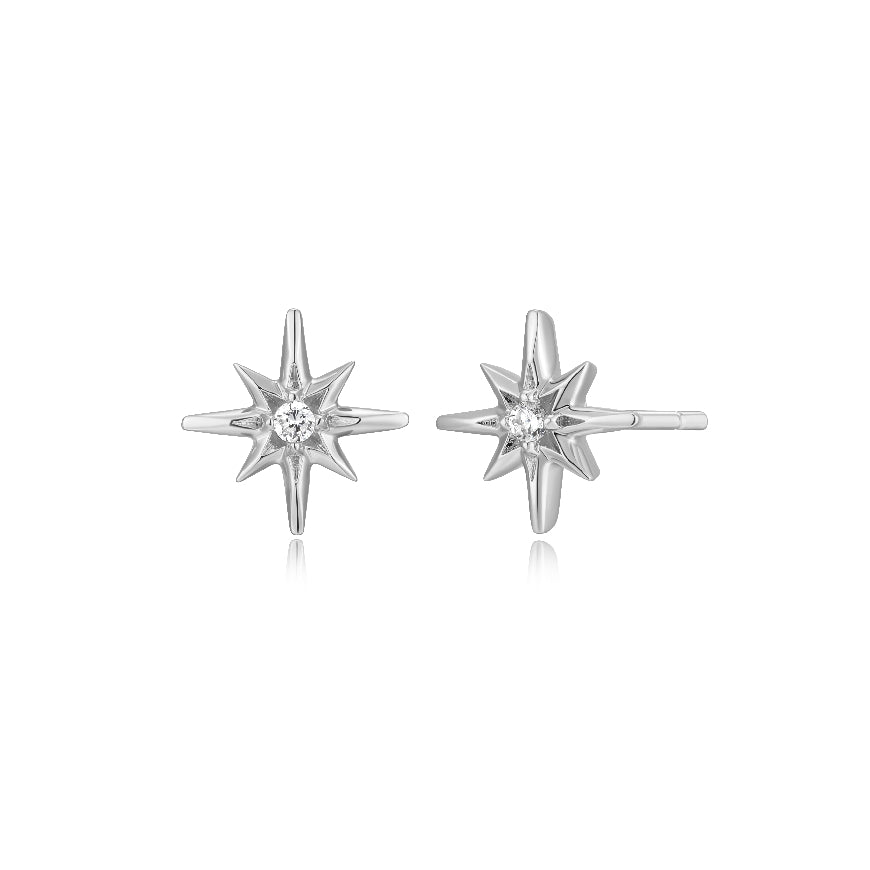 REIGN COLLECTION STERLING SILVER & RHODIUM PLATE
CUBIC ZIRCONIA STAR EARRINGS