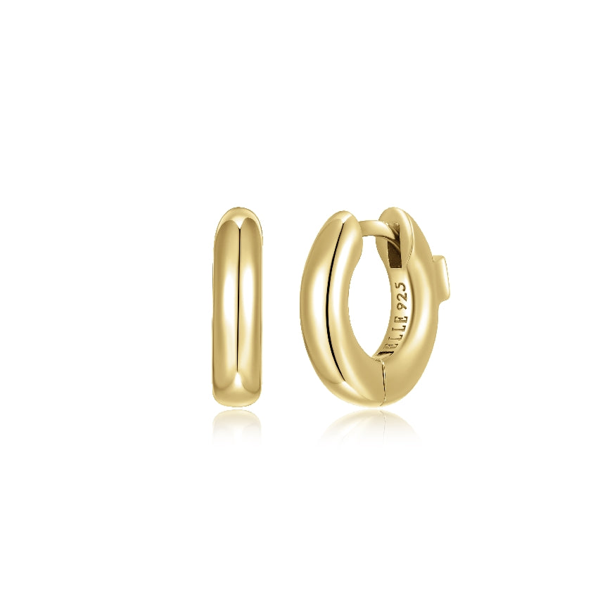 ELLE COLLECTION STERLING SILVER & GOLD PLATE
'SIMPATICO' HOOP EARRINGS 13MM