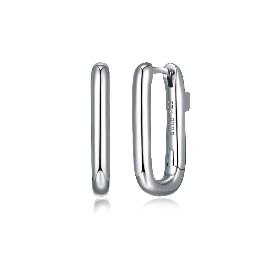 ELLE COLLECTION STERLING SILVER & RHODIUM PLATE
SIMPATICO HOOP EARRINGS 19X11MM