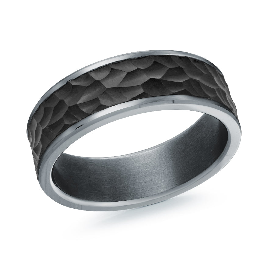Malo Hammered Tantalum & Carbon Fiber Alt 7mm Band
Malo Tantalum & Carbon Fiber Alternative Band
Polished & Hammered Finish
Width 7mm
Finger Size 10