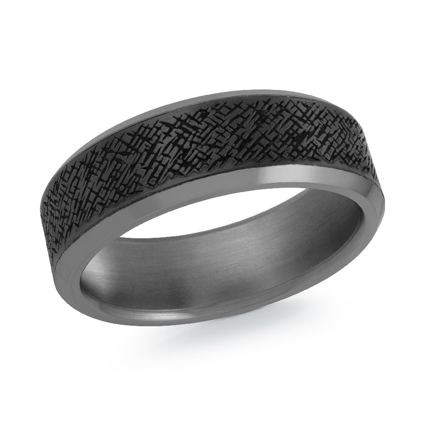 Malo Engraved Tantalum & Carbon Fiber Alt 7mm Band
Malo Tantalum & Carbon Fiber Alternative Band
Satin & Engraved Center Finish
Width 7mm
Finger Size 10