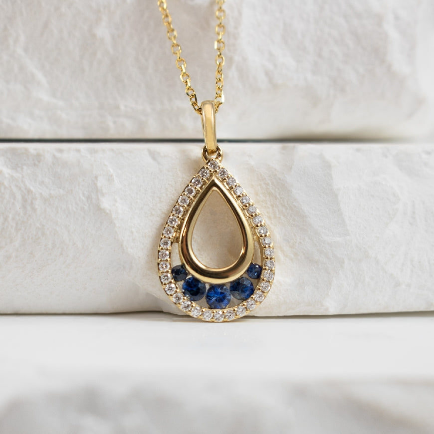 14KY Sapphire & Diamond Open Necklace
14K Yellow Gold Bassali Sapphire & Diamond Necklace
0.21 Total Sapphire Weight
0.11 Total Natural Diamond Weight
Chain Length