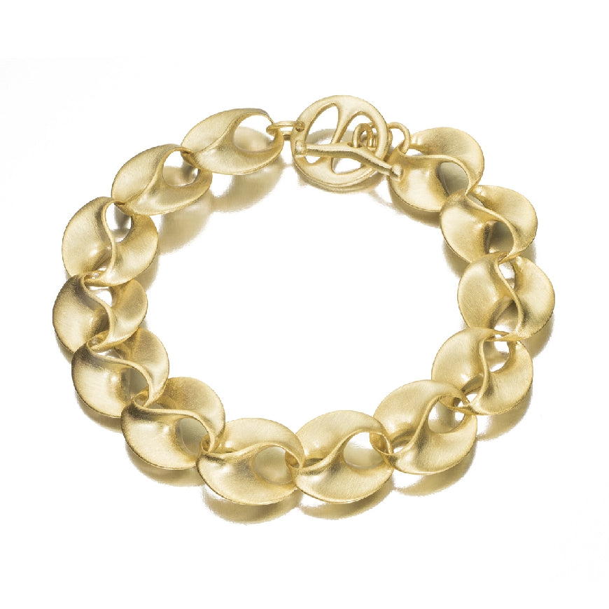 SS/18KY Jorge Revilla Brushed 'Love' Bracelet
Sterling Silver with 18K Yellow Gold Plating Jorge Revilla Bracelet
'Love Collection'
Bracelet Length 7.5'
