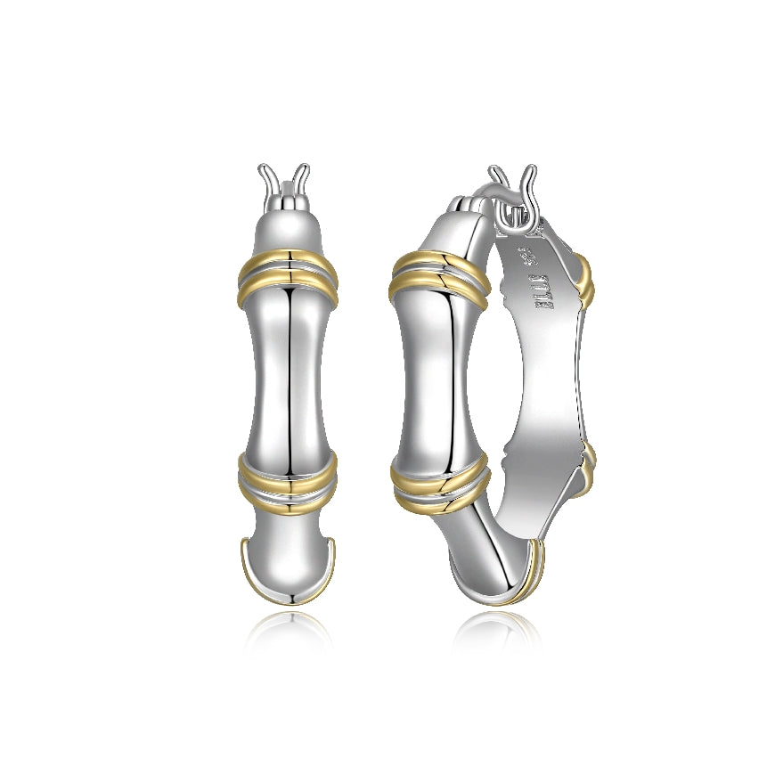 ELLE Collection 'Bamboo' Hoop Earrings
ELLE Collection Gold & Rhodium Plated Sterling Silver 'Bamboo' 25mm Hoop Earrings