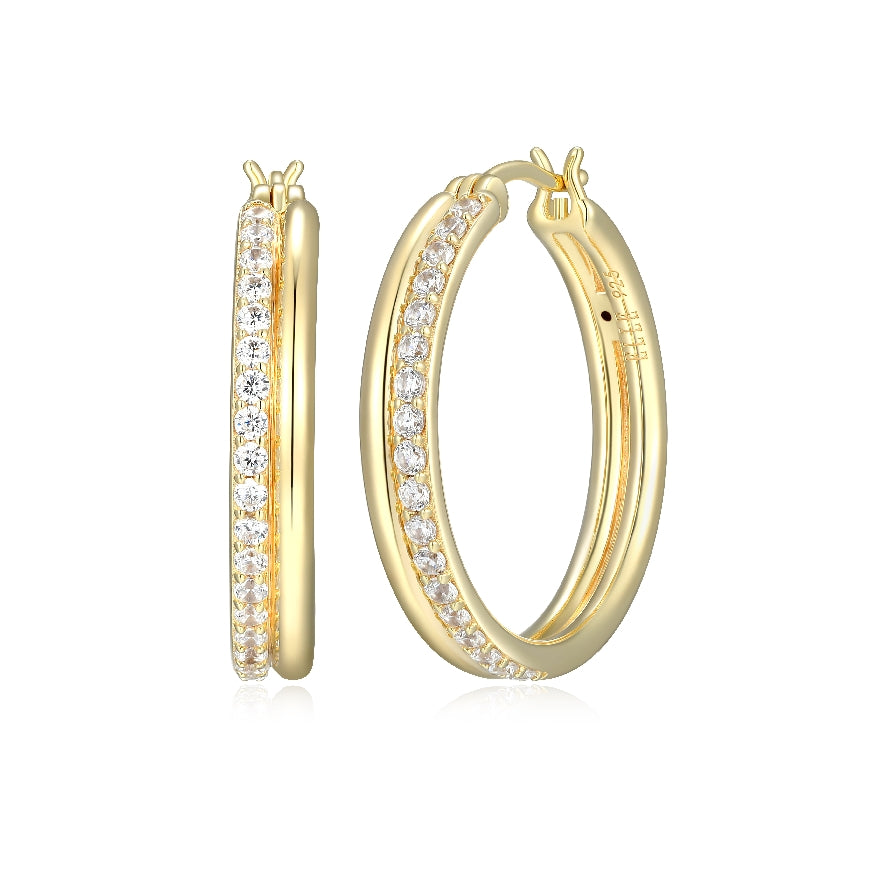 ELLE Collection 'Goddess' Hoop Earrings
ELLE Collection Gold Plated Sterling Silver 'Goddess' Cubic Zirconia Double Row
26mm Hoops
Earring Closure Hinged Hoop