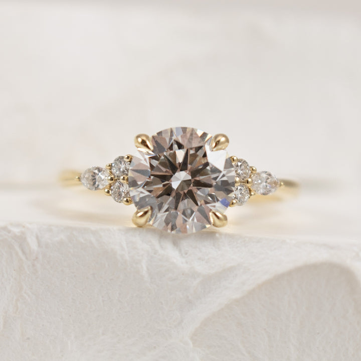 14KY S.Kashi 1.81CT Diamond Engagement Ring                
14K Yellow Gold S.Kashi Round Brilliant & Marquise Cut Lab Grown & Natural Diamond Accented Engagement Ring 
1.81 Carat Round Brilliant Cut Lab Grown Diamond of VS1 Clarity, F Colour,