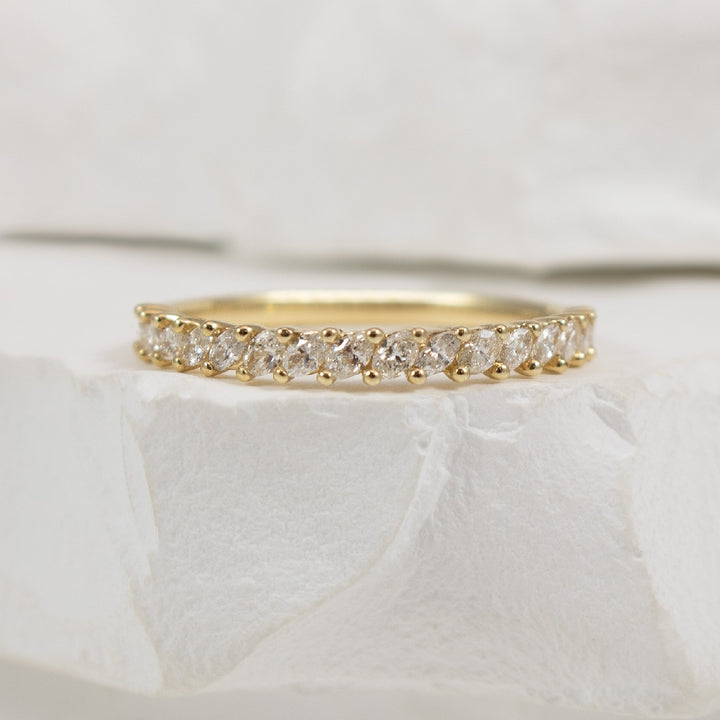 14KY 0.42CT Marquise Cut Diamond Band             
14K Yellow Gold Natural Diamond Marquise Cut Band 
0.42 Total Natural Marquise Cut Diamond Weight I1 Clarity, G-I Colour  
Finger Size 6.75