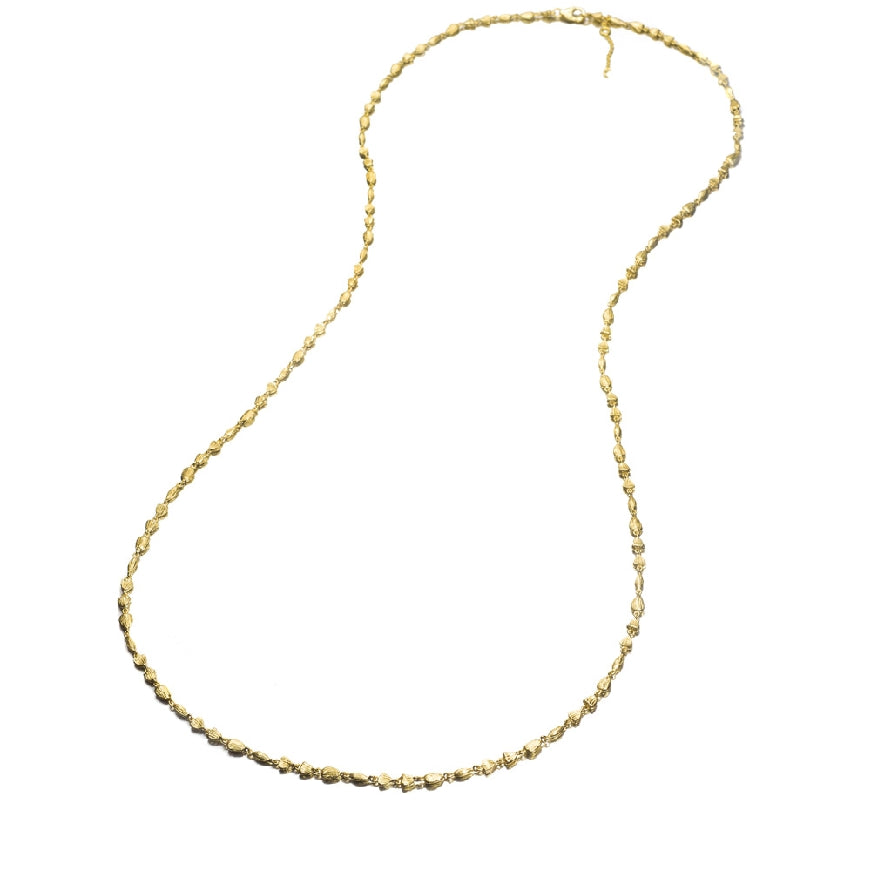 SS/18KY Jorge Revilla Eternity 'Nuggets' Necklace
Sterling Silver with 18K Yellow Gold Plating Jorge Revilla Necklace
'Nuggets Collection'
Necklace Length '