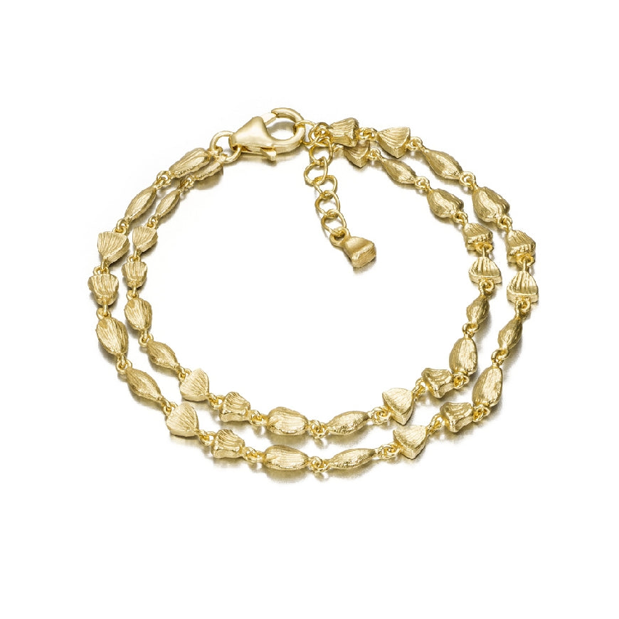 SS/18KY Jorge Revilla Eternity 'Nuggets' Bracelet
Sterling Silver with 18K Yellow Gold Plating Jorge Revilla Bracelet
'Nuggets Collection'
Bracelet Length 7-7.5'