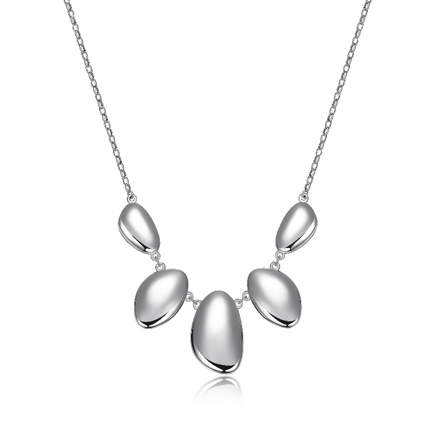 ELLE COLLECTION STERLING SILVER & RHODIUM PLATE
'PEBBLE' NECKLACE 17+3'
