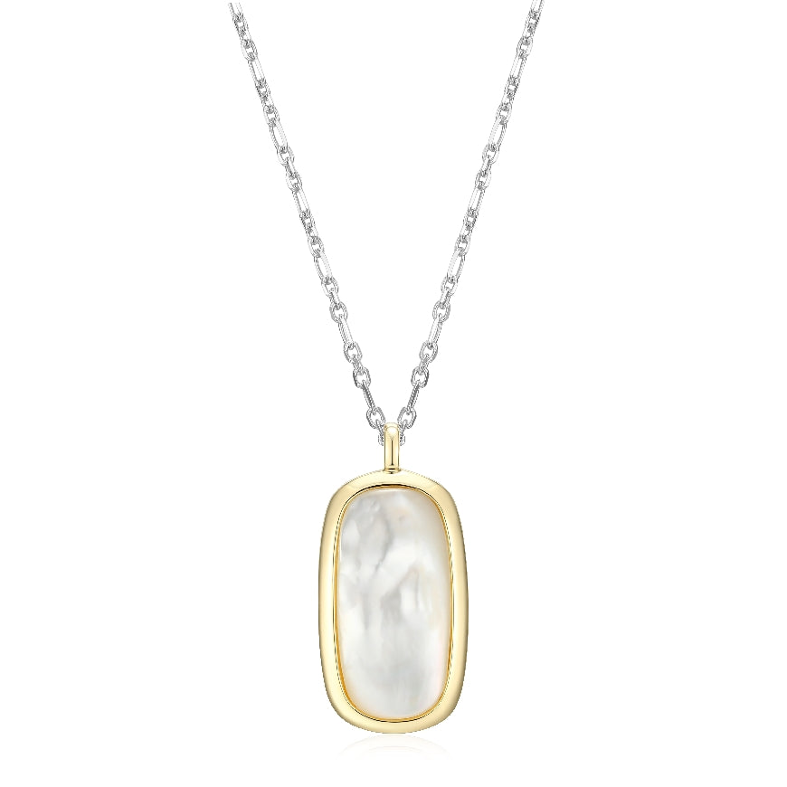 ELLE Collection 'Allure' Mother of Pearl Necklace
ELLE Collection Gold & Rhodium Plated Sterling Silver 20x10mm Mother of Pearl Elongated Cushion Necklace
Chain Length 17+ 3'