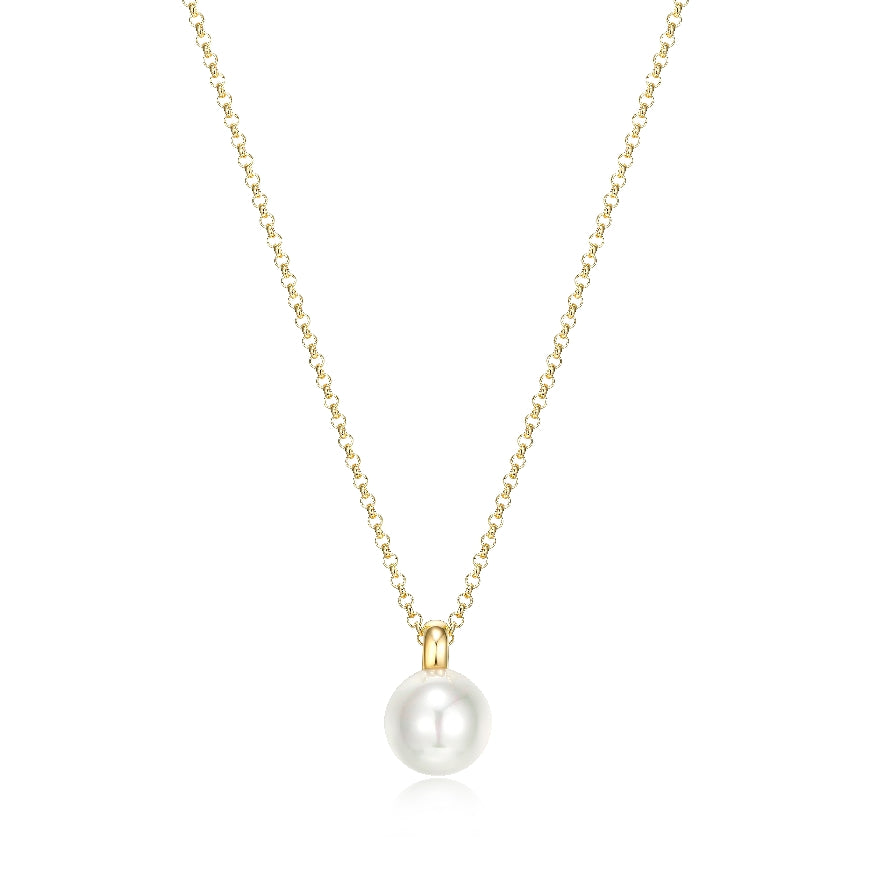 ELLE COLLECTION STERLING SILVER & GOLD PLATE SIMPATICO NECKLACE
10MM SHELL PEARL
17+3' LENGTH
