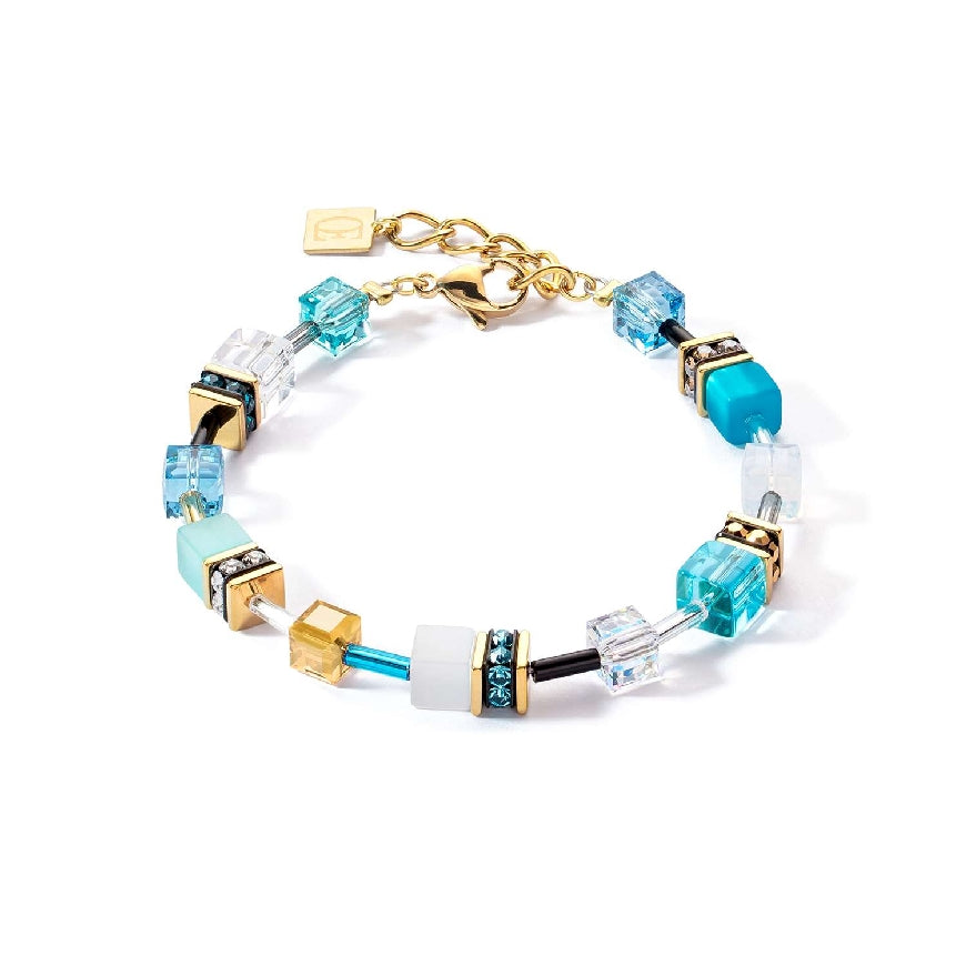 Coeur De Lion Bright Blue & Gold Geo Cube Bracelet
Coeur De Lion Bright Blue & Gold Geo Cube Bracelet
Bracelet Length 7'-8'