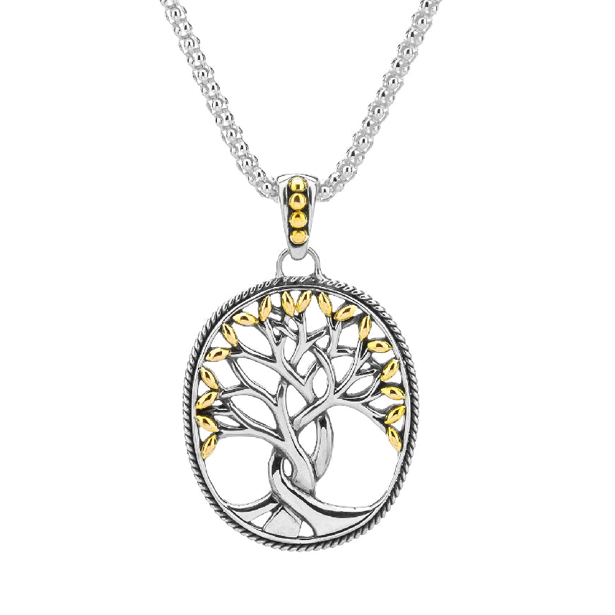 SS & 18KY Keith Jack Tree of Life Necklace
Sterling Silver & 18K Yellow Gold Keith Jack Tree of Life Necklace
Pendant Size Large
Chain Length