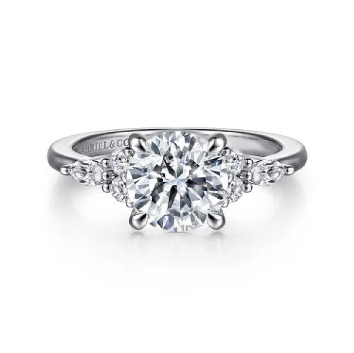 14KW Gabriel & Co. Diamond Engagement Ring           

14 Karat White Gold Gabriel & Co. Lab Grown & Natural Diamond Accented Engagement Ring 

Center - 1.54 Carat Round Brilliant Cut Lab Grown Diamond of VVS2 Clarity, E Colour, Excellent/ Excell