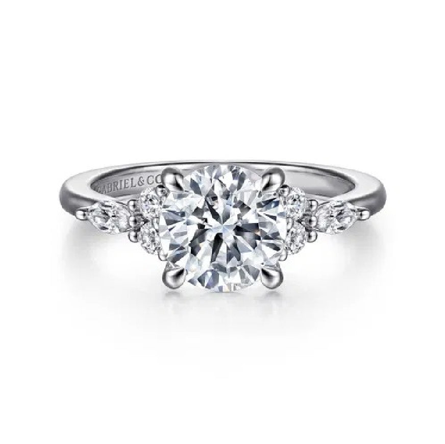 14KW Gabriel & Co. Diamond Engagement Ring           

14 Karat White Gold Gabriel & Co. Lab Grown & Natural Diamond Accented Engagement Ring 

Center - 1.54 Carat Round Brilliant Cut Lab Grown Diamond of VVS2 Clarity, E Colour, Excellent/ Excell