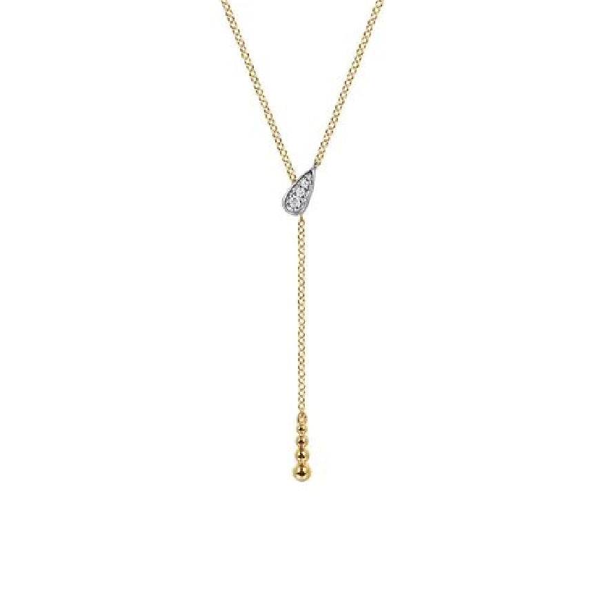 14KY Gabriel & Co. Bujukan Dog Paw Necklace

14K White & Yellow Gold Bujukan Diamond Y Necklace

0.03 Carats Total Diamond Weight of SI1-2 Clarity, GH Colour 

S2264981

17.5' Adjustable Chain Length 
