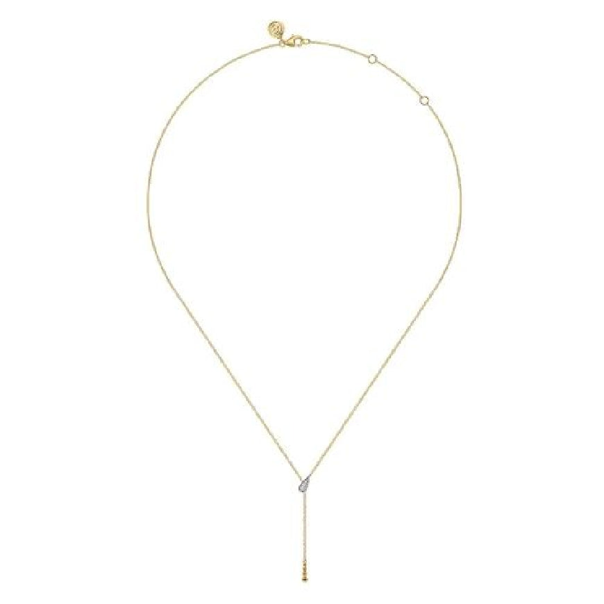 14KY Gabriel & Co. Bujukan Diamond Y Necklace