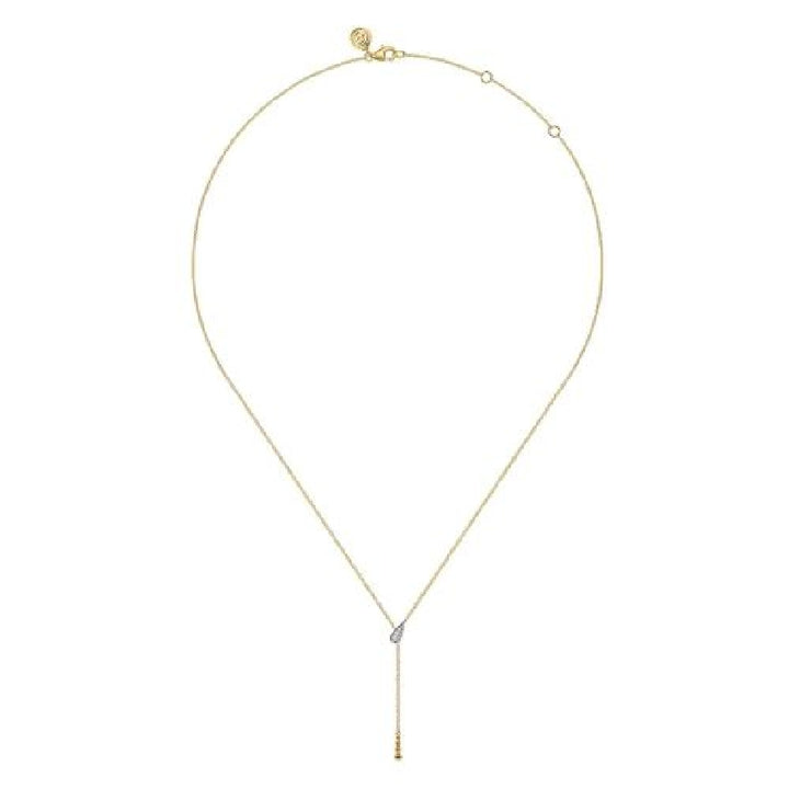 14KY Gabriel & Co. Bujukan Diamond Y Necklace