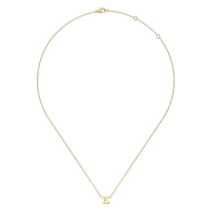 14KY Gabriel & Co. E Initial Necklace