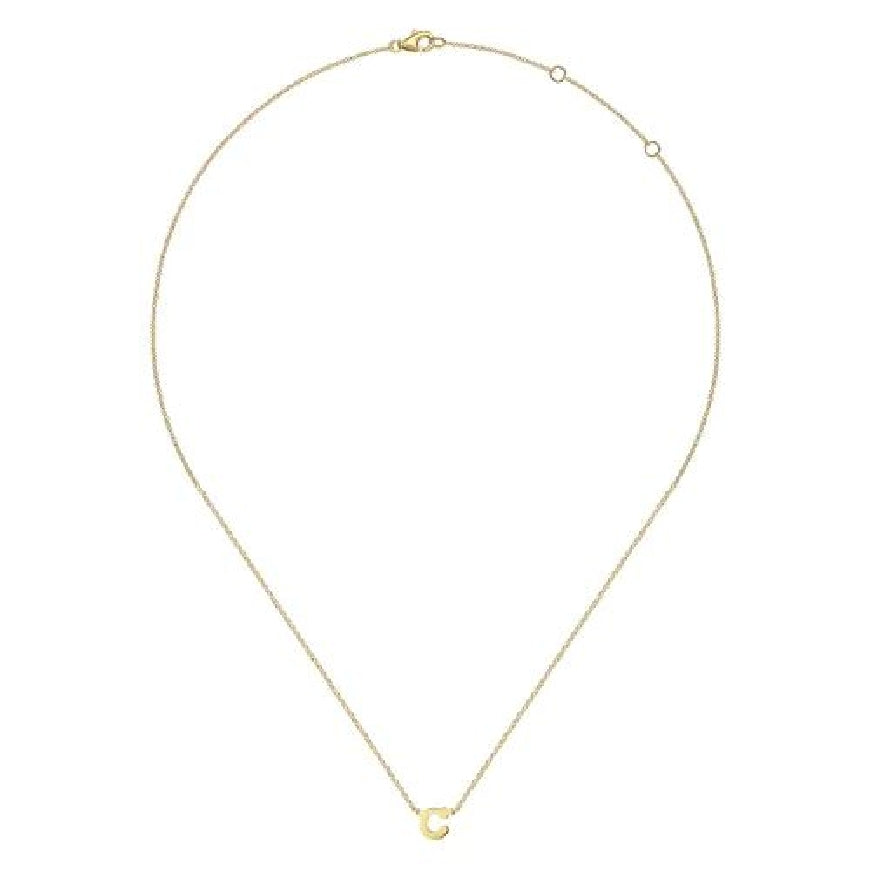 14KY Gabriel & Co. C Initial Necklace