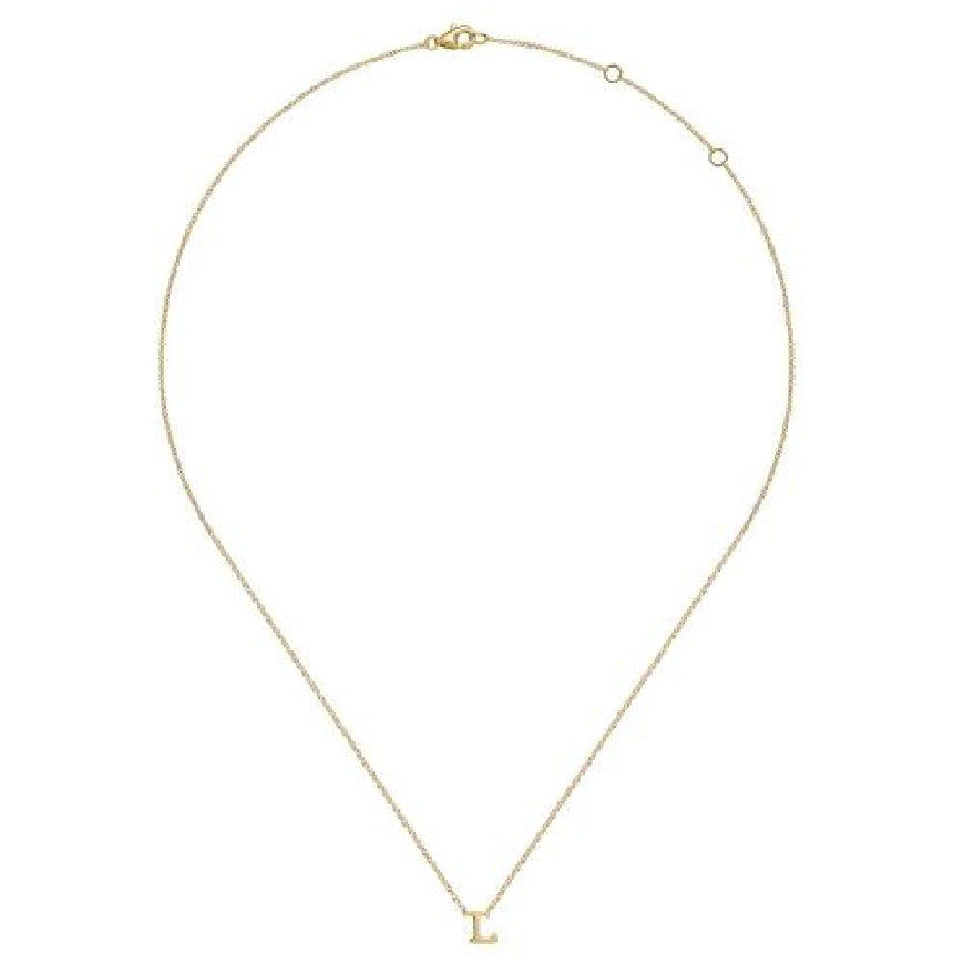 14KY Gabriel & Co. L Initial Necklace