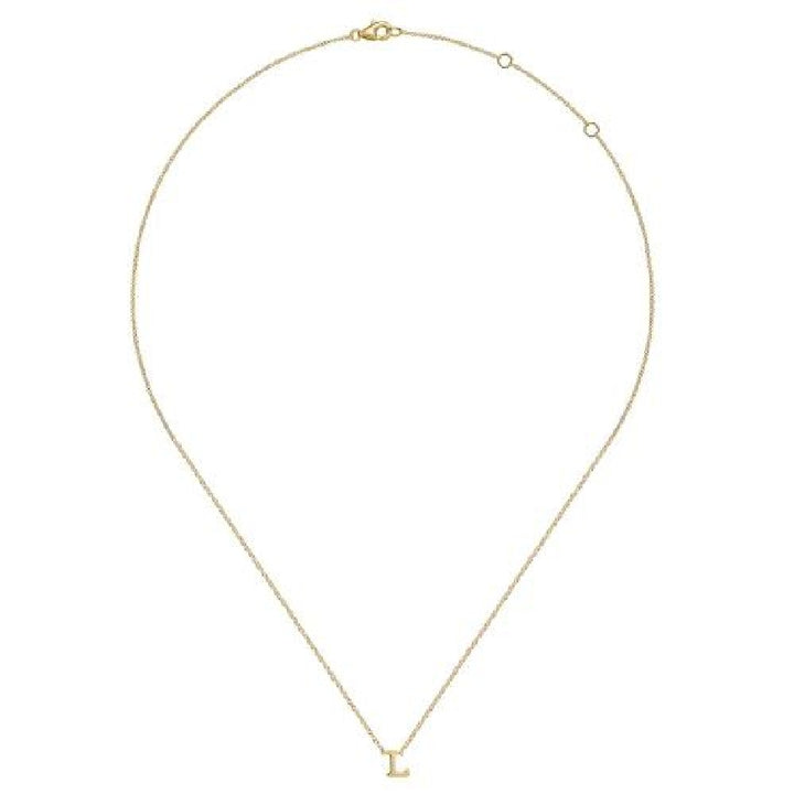 14KY Gabriel & Co. L Initial Necklace