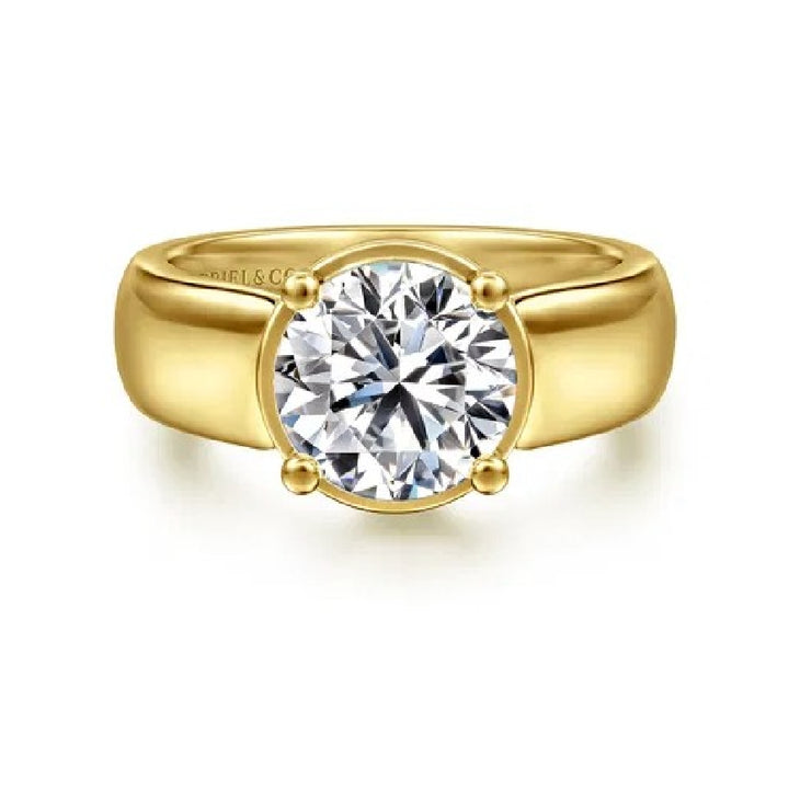 14KY Gabriel & Co. Diamond Engagement Ring           

14 Karat Yellow Gold Gabriel & Co. Lab Grown Round Brilliant Cut Solitaire Diamond Engagement Ring 

Center - 2.50 Carat Round Brilliant Cut Lab Grown Diamond of VVS2 Clarity, E Colour, Ideal