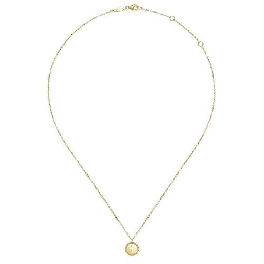 14KY Gabriel & Co. Bujukan Cross Necklace