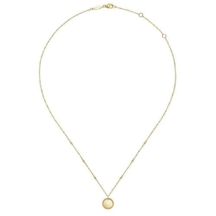 14KY Gabriel & Co. Bujukan Cross Necklace